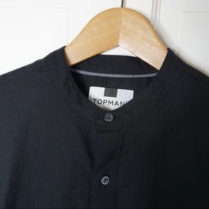 Topman Mandarin Collar Button Down